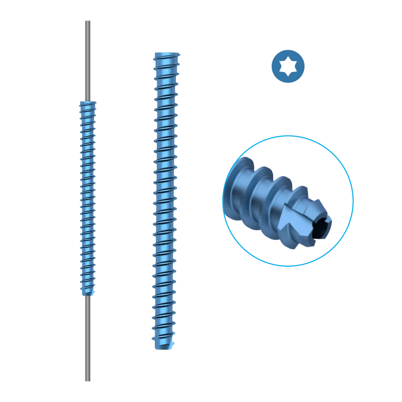Tornillo canulado sin cabeza 2,5 mm